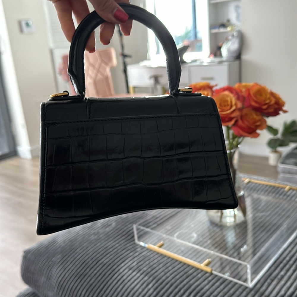 Balenciaga hourglass, black croc print and gold hardware - Picture 2 of 4